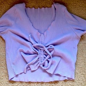 Adjustable centered light purple top